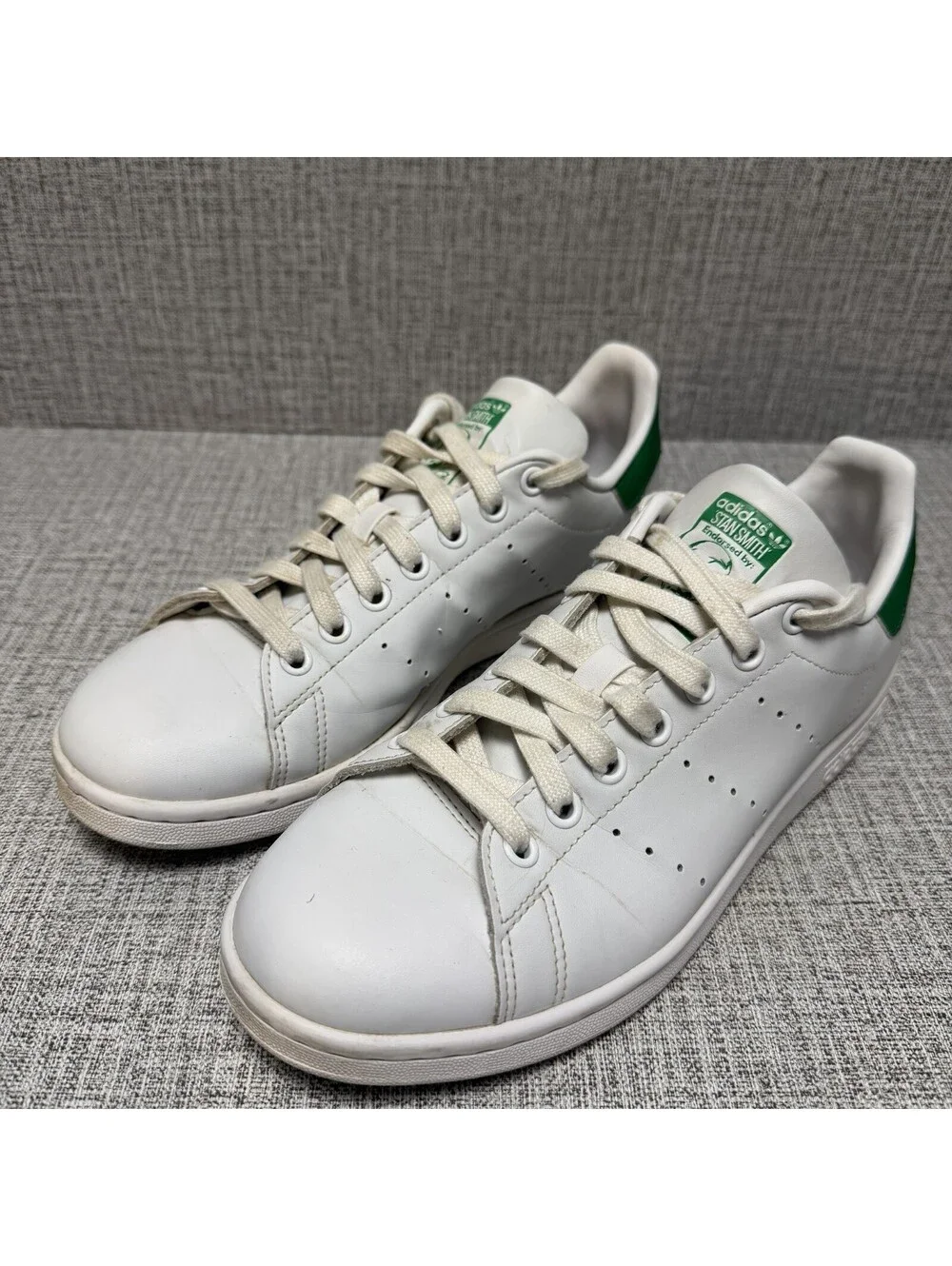 Adidas Shoes Womens Sz 8 White Green Leather Stan Smith Low Top Casual Sneakers